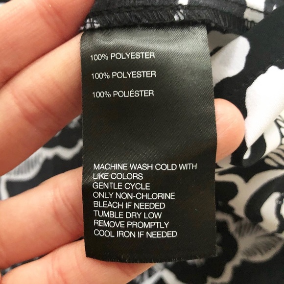 Paris Sunday | Black & White Floral Print Elbow Sleeve Shift Dress *NWT* - Picture 7 of 10